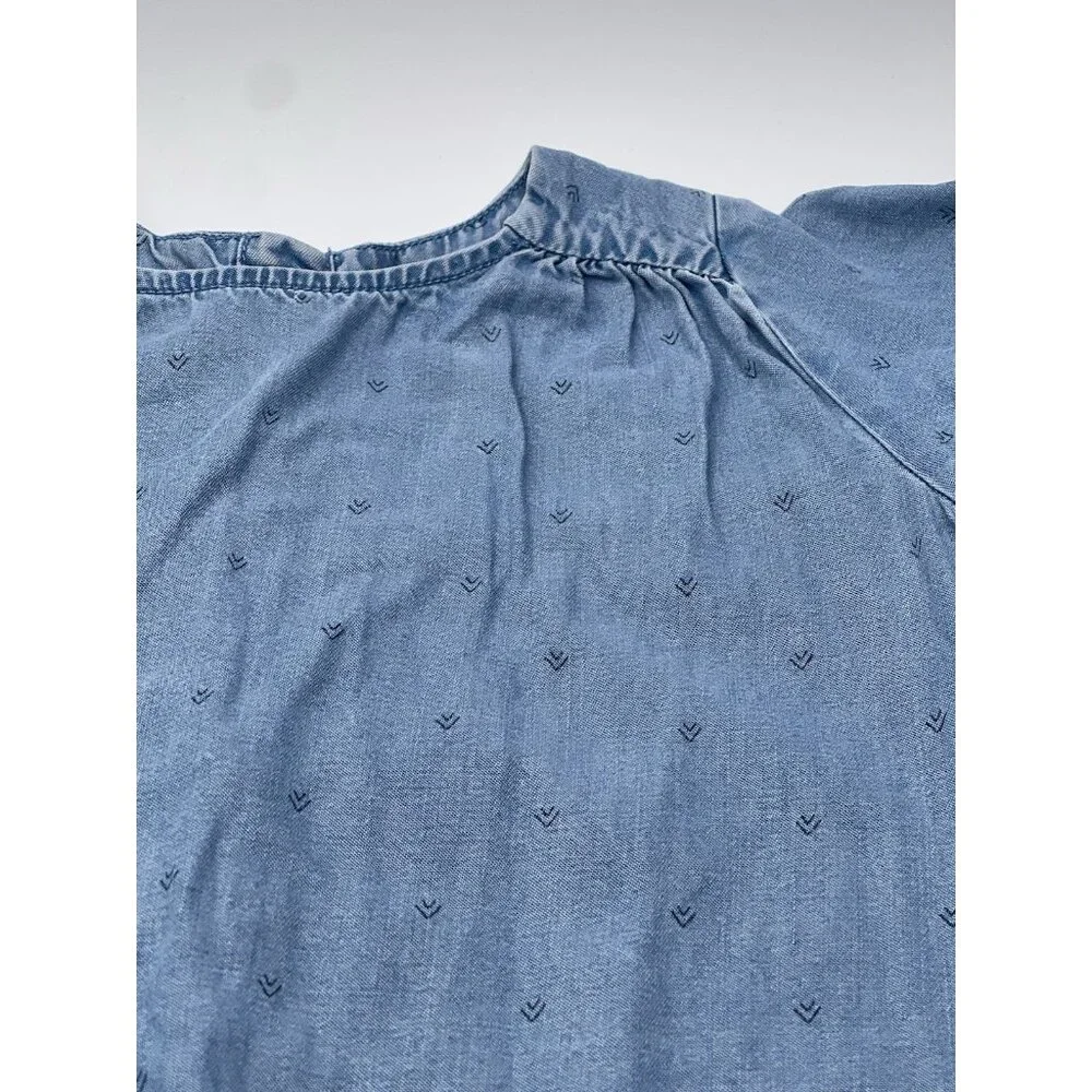 Zara Baby Dress Girls Size 2/3 Blue‎ Chambray Short Sleeve